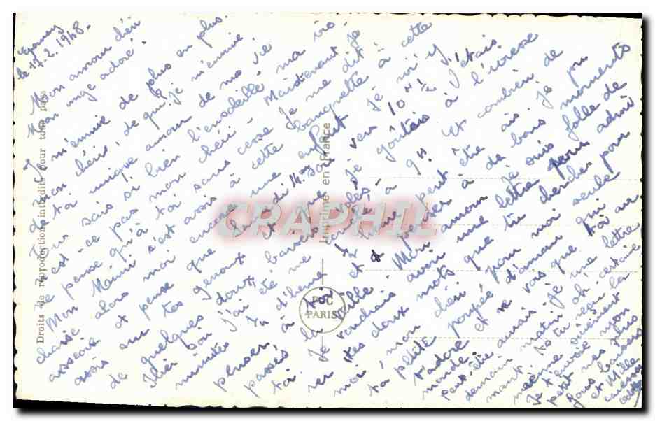 CPA Fantaisie Femme Calendrier des amoureux — Rückseite