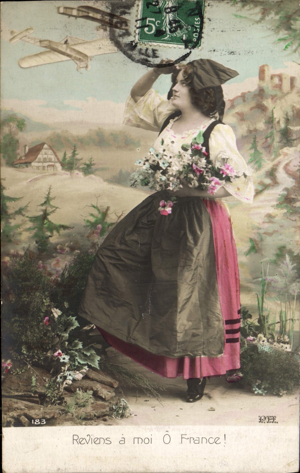 Femme en costume folklorique — Reviens à moi Ô France ! — P.H. Paris, n°183