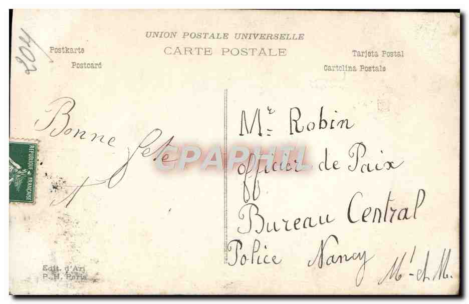 Femme en costume folklorique — Reviens à moi Ô France ! — P.H. Paris, n°183 — Verso