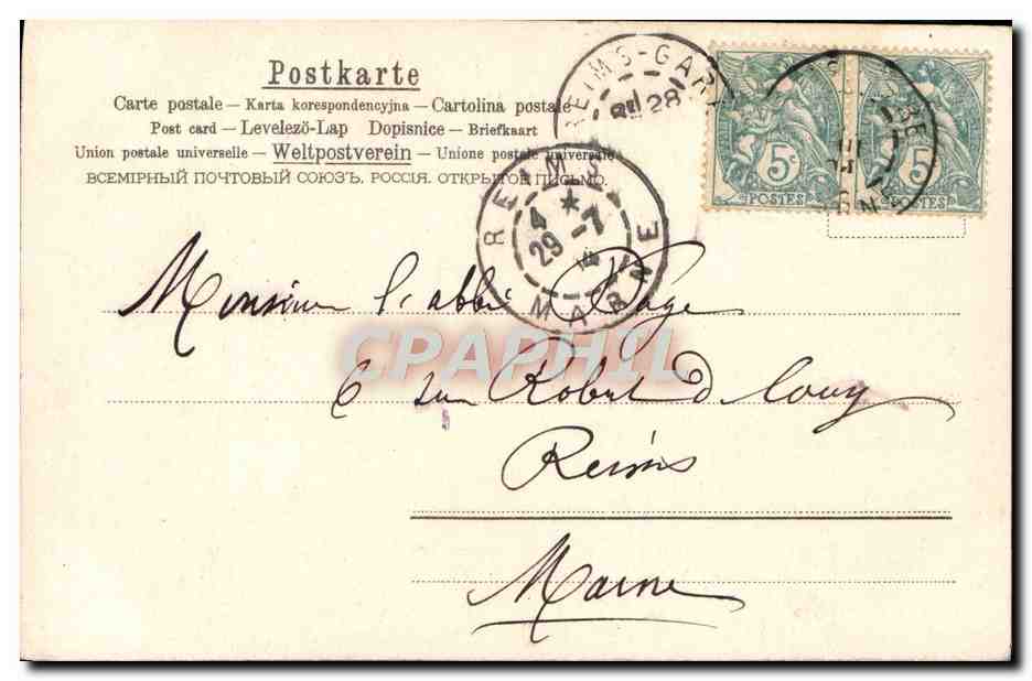 CPA Fantaisie Fleurs — Rückseite