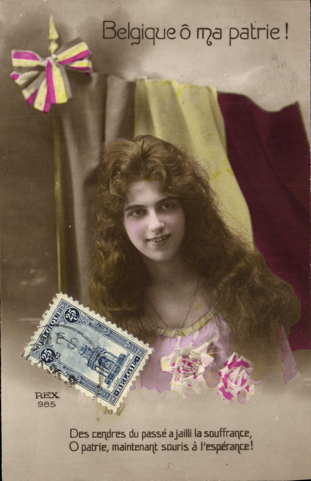 CPA Fantaisie Femme Belgique o ma patrie