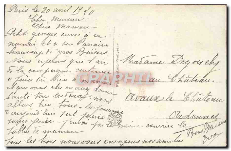 CPA Fantaisie Enfant — Rückseite