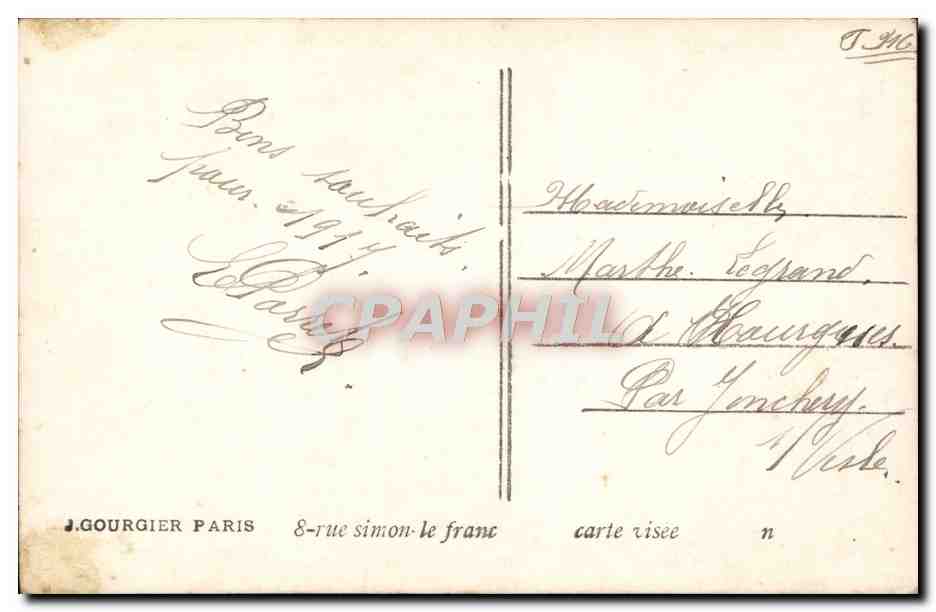 CPA Fantaisie Fleurs Roses — Rückseite