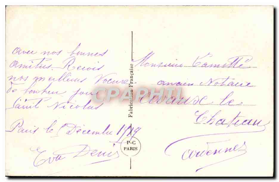 CPA Fantaisie Fleurs — Rückseite