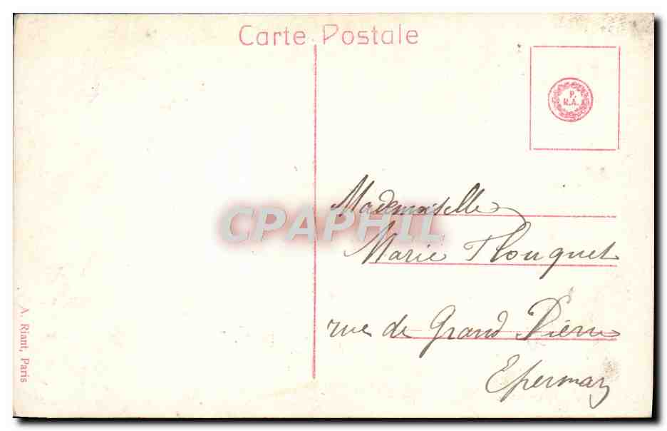 Femme en robe blanche tenant un bouquet — Bonne fête — Blanche, n° 2957/3 — Reverso