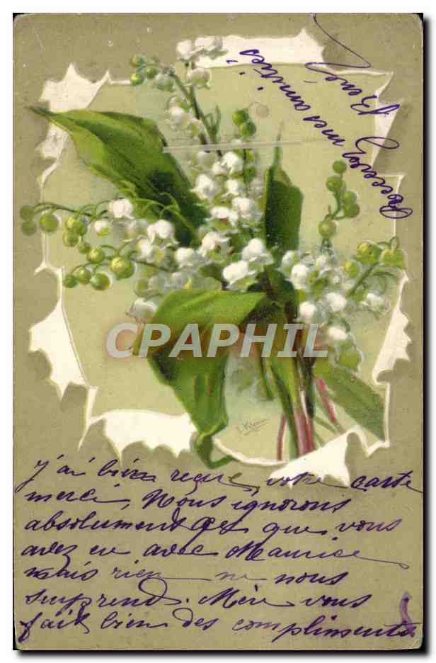 CPA Fantaisie Fleurs Muguet