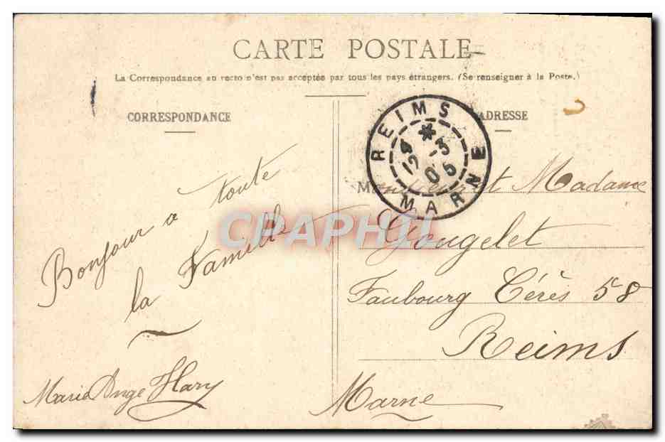 Femme tenant un vaporisateur — poème de A. Gaboriaud — Phototypie A. Bergeret & Cie, Nancy — Reverso