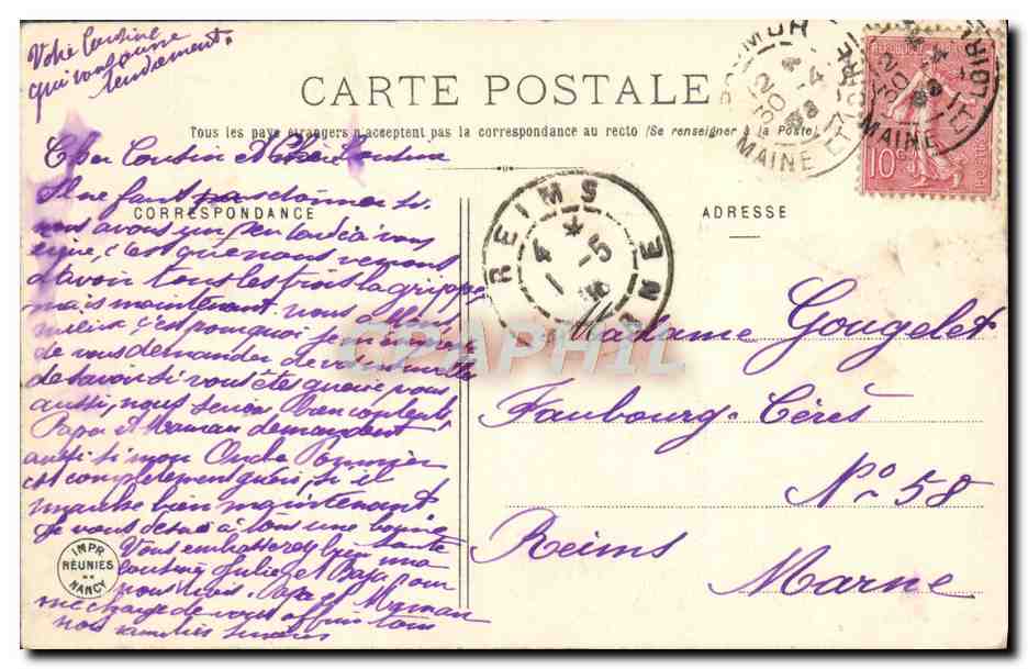 CPA Fantaisie Femme Le leard — Verso