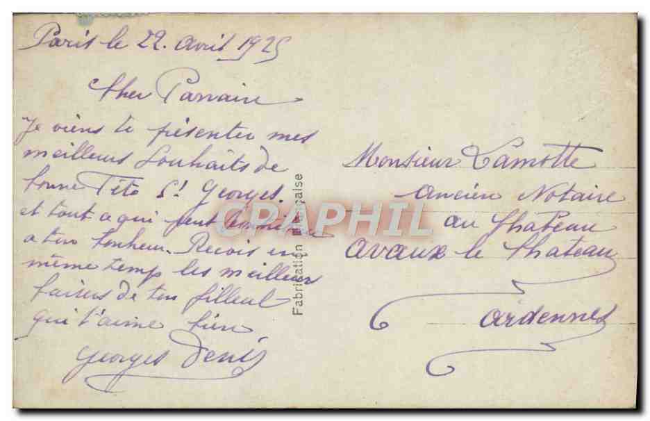 CPA Fantaisie Enfant — Rückseite