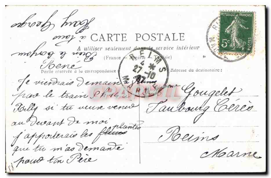 CPA Fantaisie Enfant La cage de Lili Oiseau — Verso
