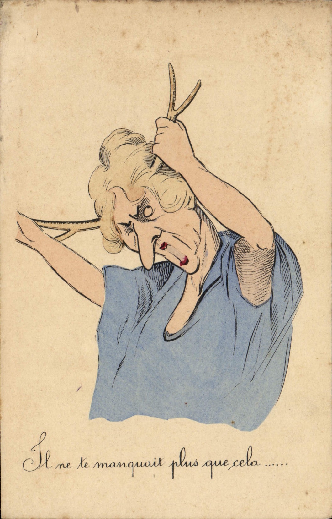 Caricature d'une femme avec des cornes — M.G.A. — n°8