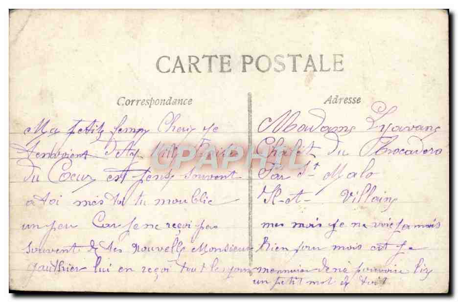 CPA Fantaisie Femme Trefles — Rückseite