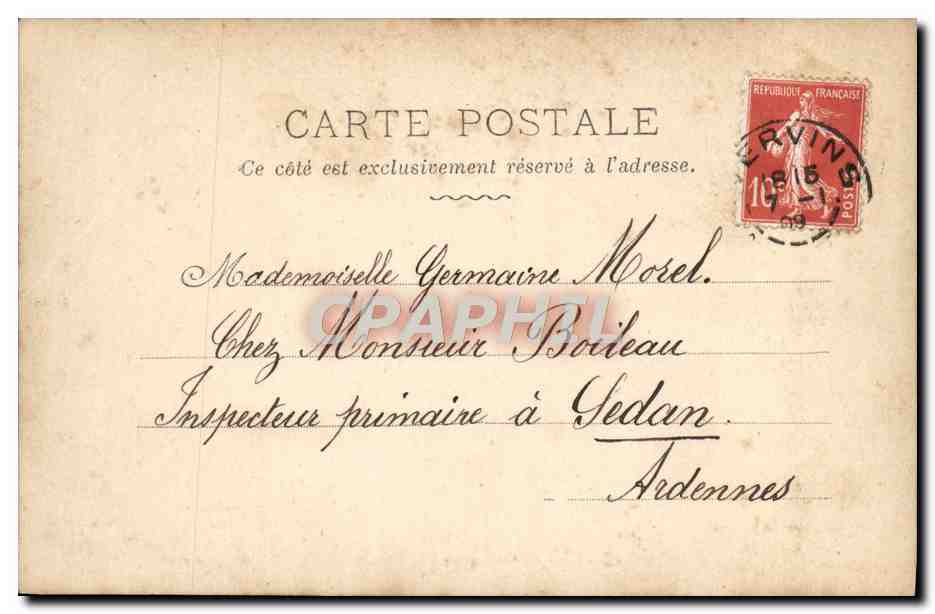 Family with mistletoe crown — Year of Happiness — A.N. Paris, n°329 — Back