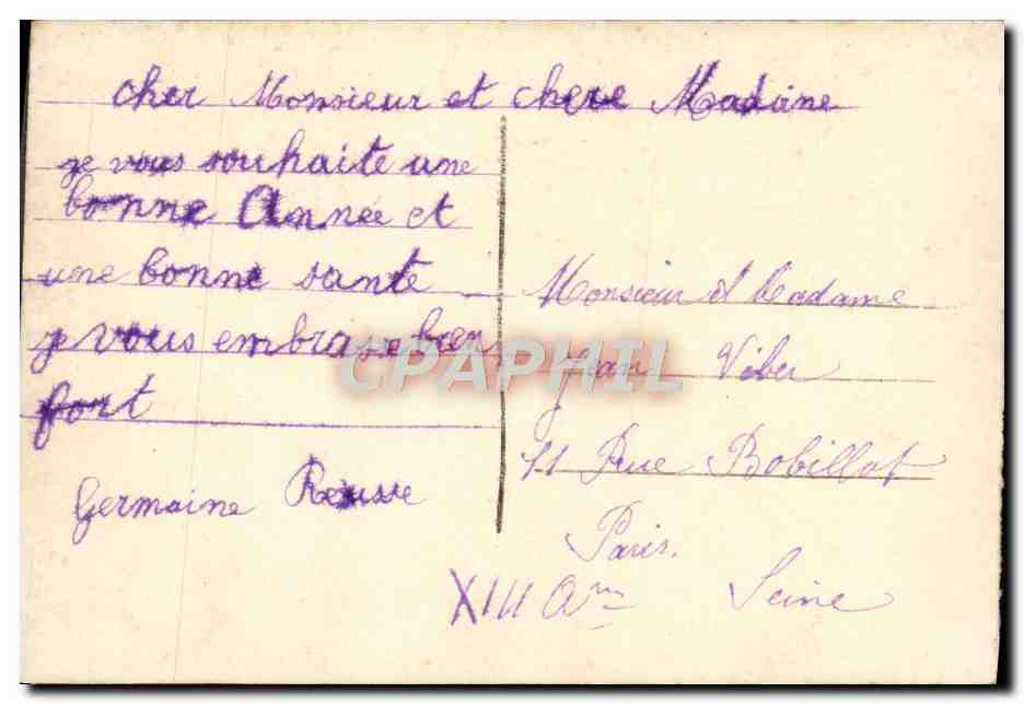 CPA Fantaisie Bonne annee — Verso