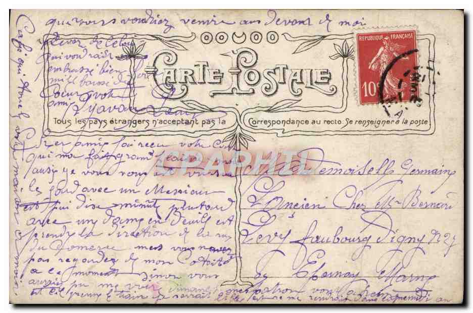CPA Fantaisie Femme — Rückseite
