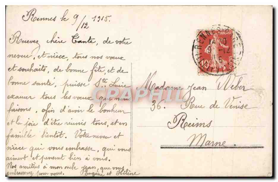 CPA Fantaisie Femme — Rückseite