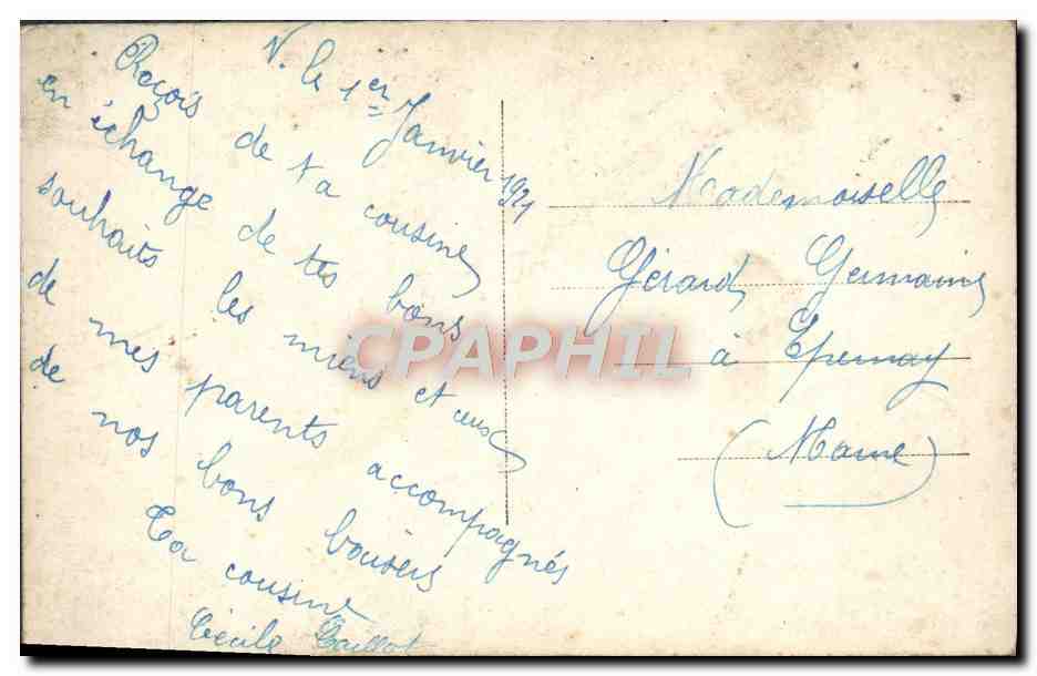 CPA Fantaisie Femme Bonne annee — Verso