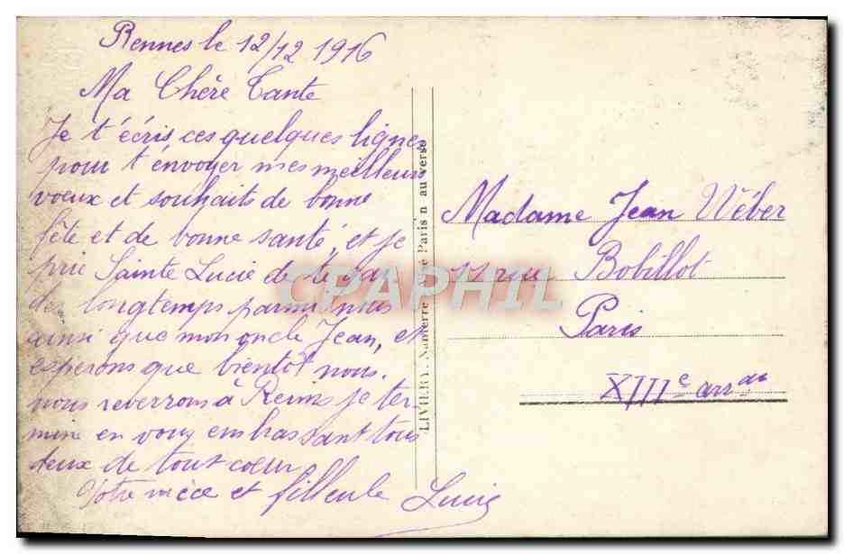 CPA Fantaisie Enfant — Verso