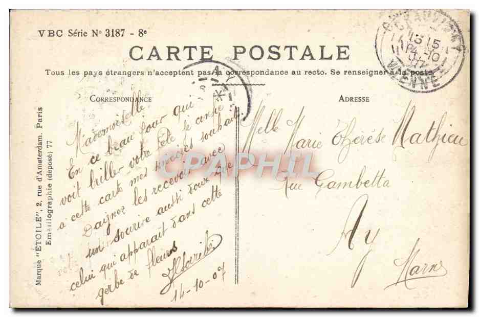 CPA Fantaisie Enfant — Rückseite