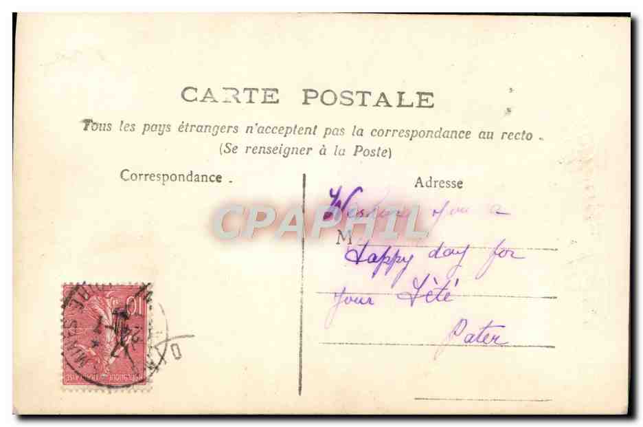 Jeune fille en robe à pois tenant un bouquet de roses — 'Bonne Fête' — Frisa, n° 2826 — Achterkant