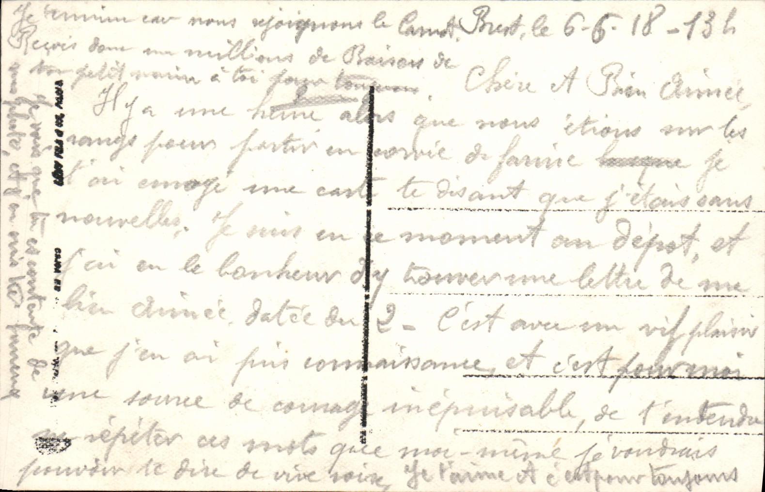 Brest — Abreise in die Lande — Handschriftliche Ansichtskarte