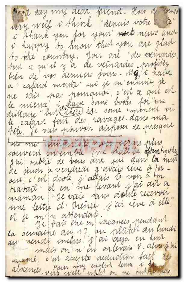 CPA Fantaisie Fleurs — Back
