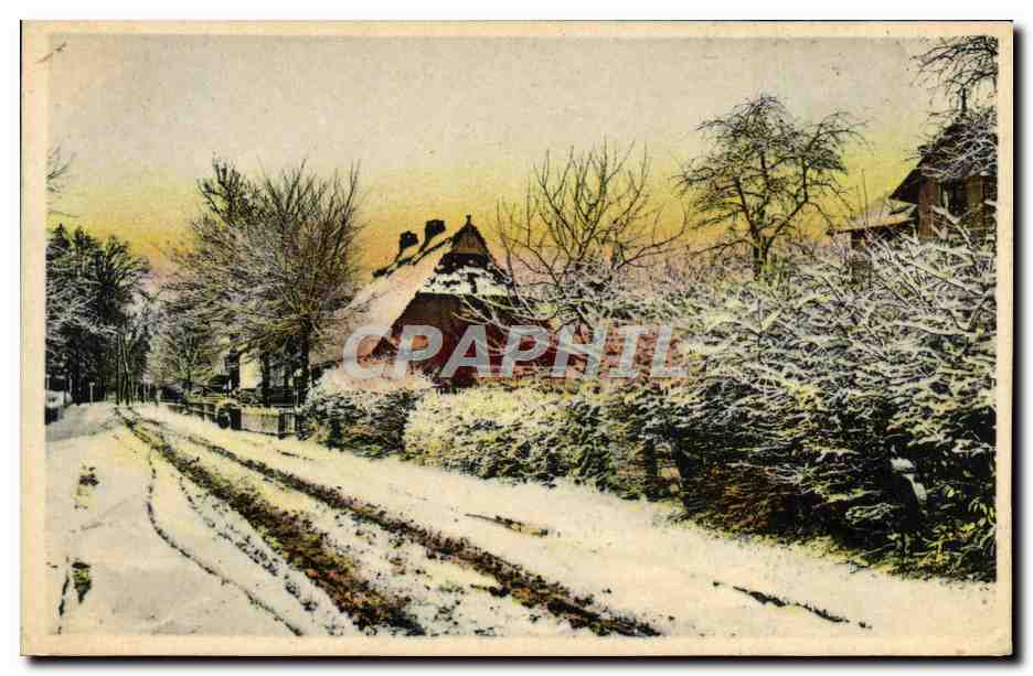 CPA Fantaisie Paysage Route dans la neige 