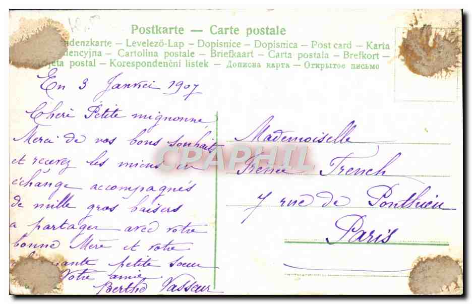 CPA Fantaisie Enfants — Rückseite