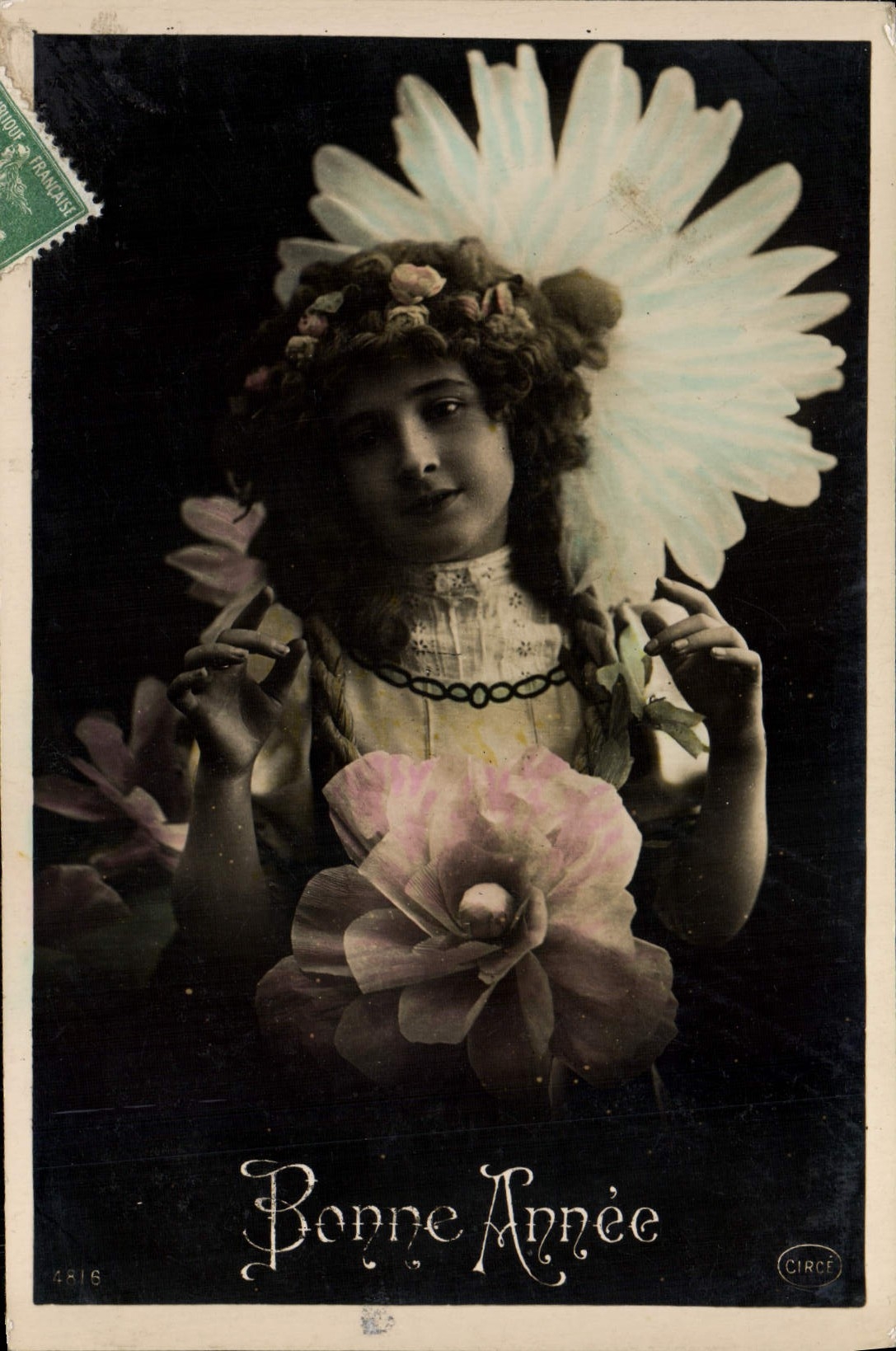 CPA Fantaisie Enfant Fleur