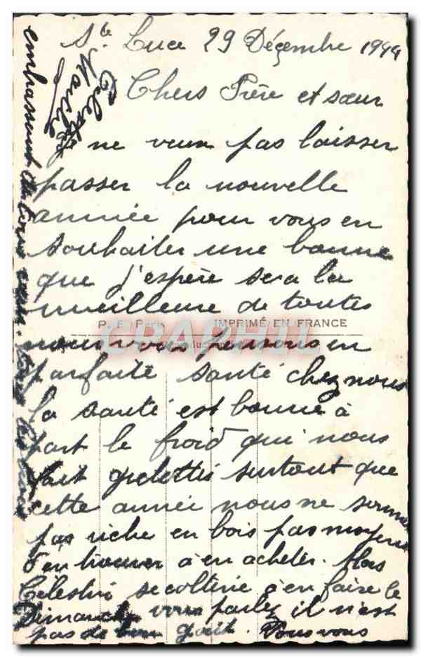 CPA Fantaisie Bonne annee — Rückseite