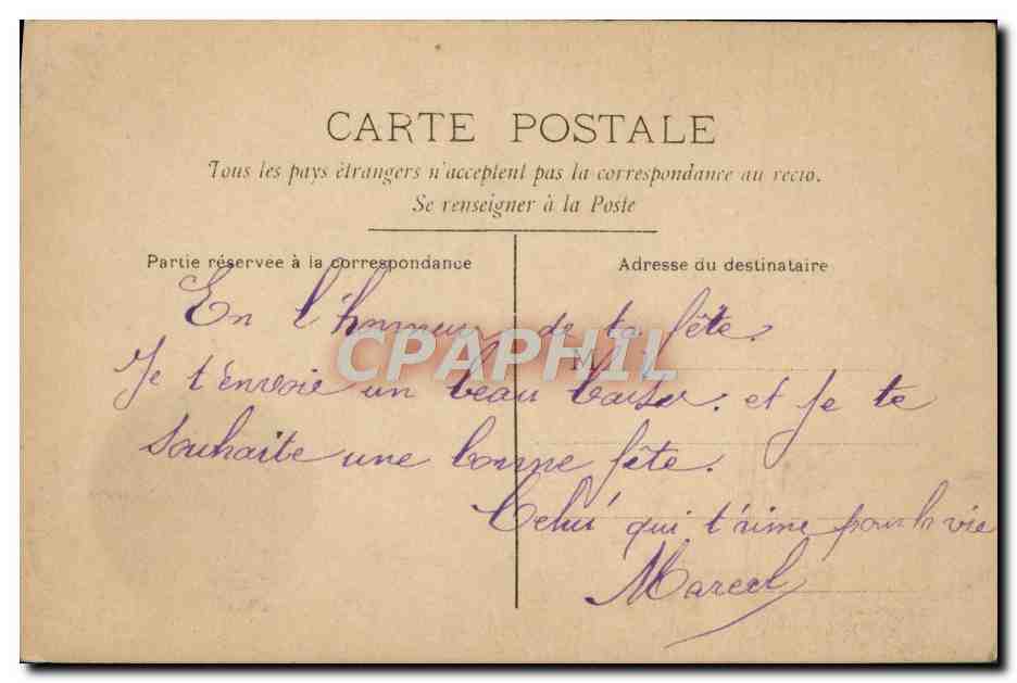CPA Fantaisie Homme — Verso