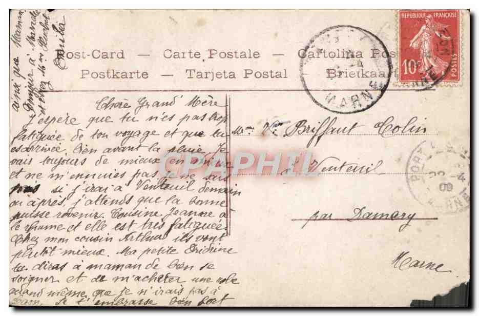 CPA Fantaisie Femme Fleurs — Rückseite