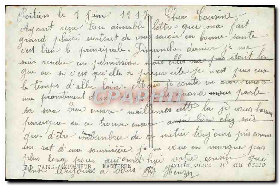 CPA Fantaisie Femme — Verso