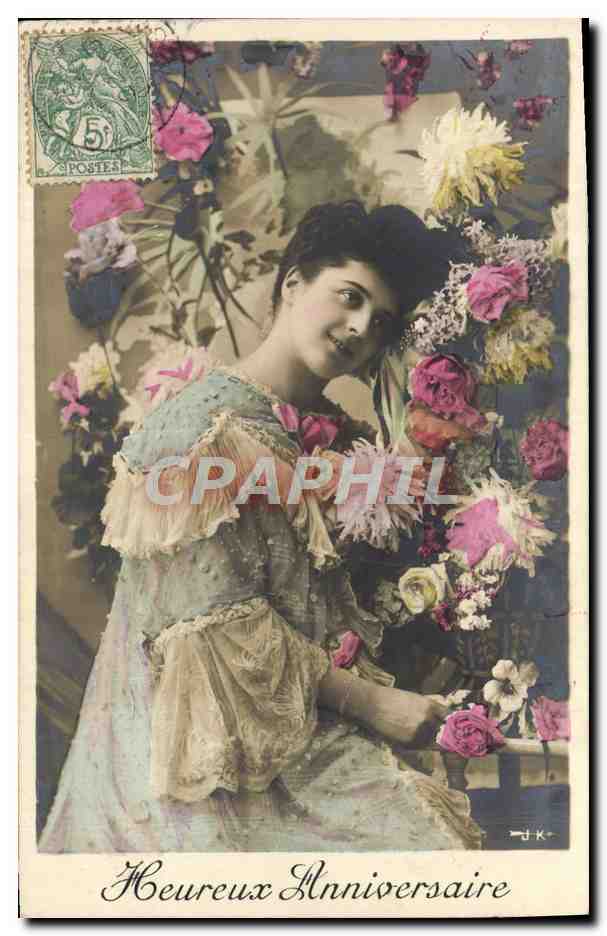Frau umgeben von Blumen — Geburtstag — J.K. (Verlag)