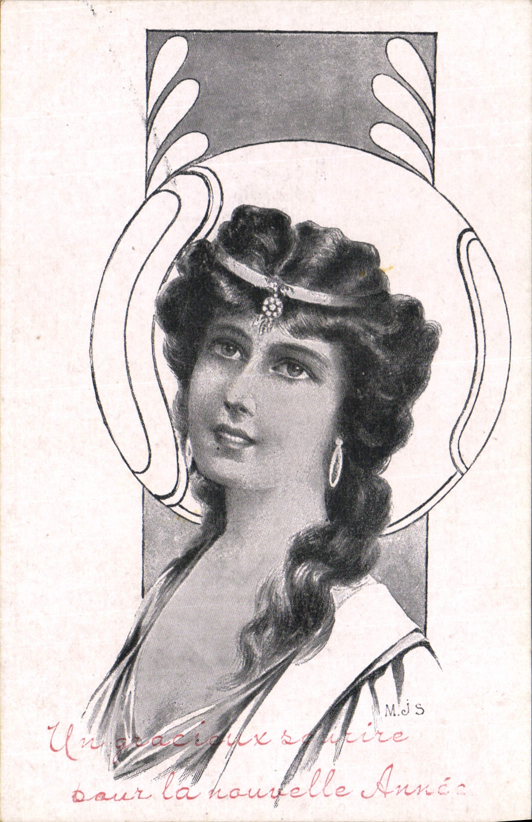 Jeune femme — Nouvelle Année — M.J.S.