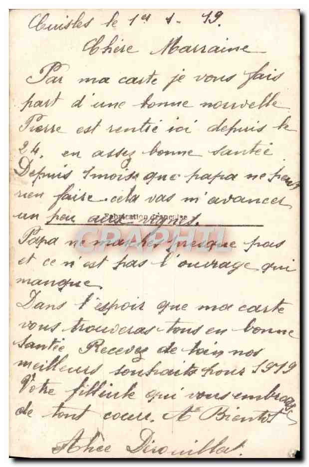 CPA Fantaisie Fleurs — Rückseite