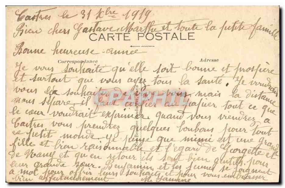 CPA Fantaisie Enfants — Rückseite