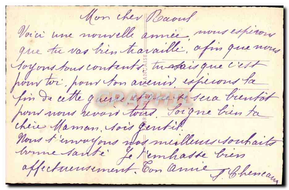 CPA Fantaisie Fleurs — Back