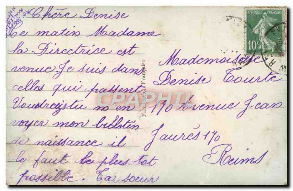CPA Fantaisie Fleurs — Rückseite