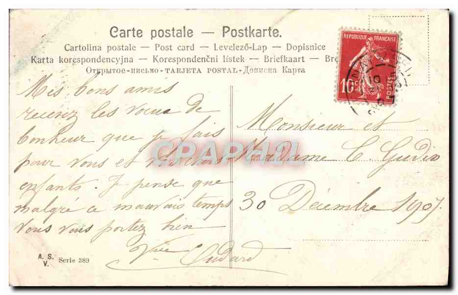 CPA Fantaisie Bonne annee — Verso