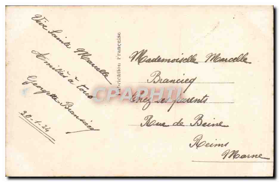 CPA Fantaisie Homme — Rückseite