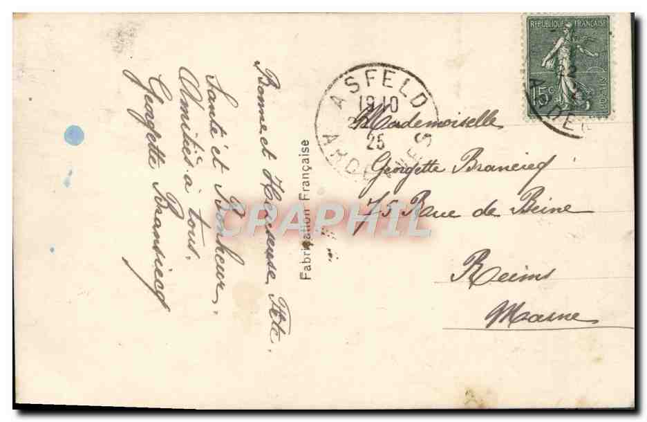 CPA Fantaisie Fleurs Fer a cheval — Verso