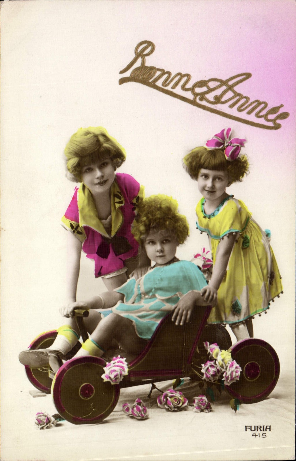 CPA Fantaisie Enfants Voiture
