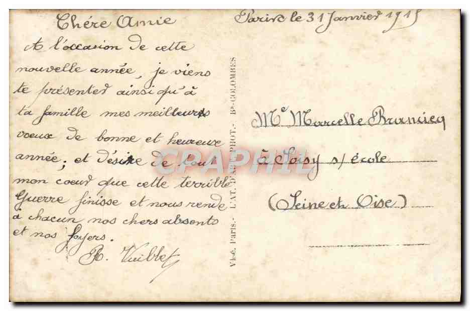 CPA Fantaisie Enfant — Rückseite