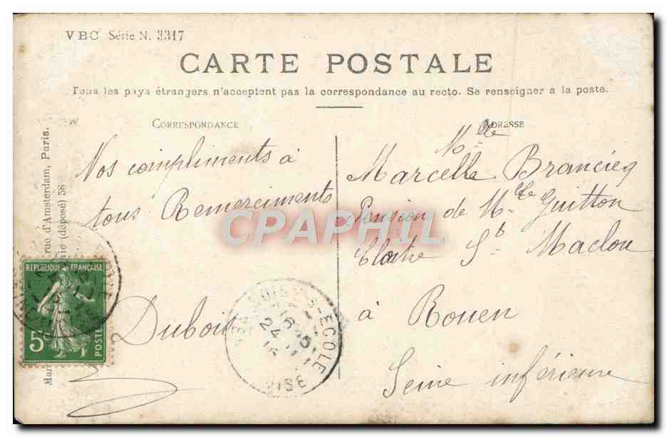 CPA Fantaisie Femme Muguet  — Verso