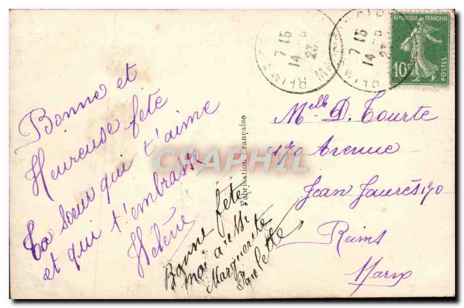 CPA Fantaisie Fleurs — Verso