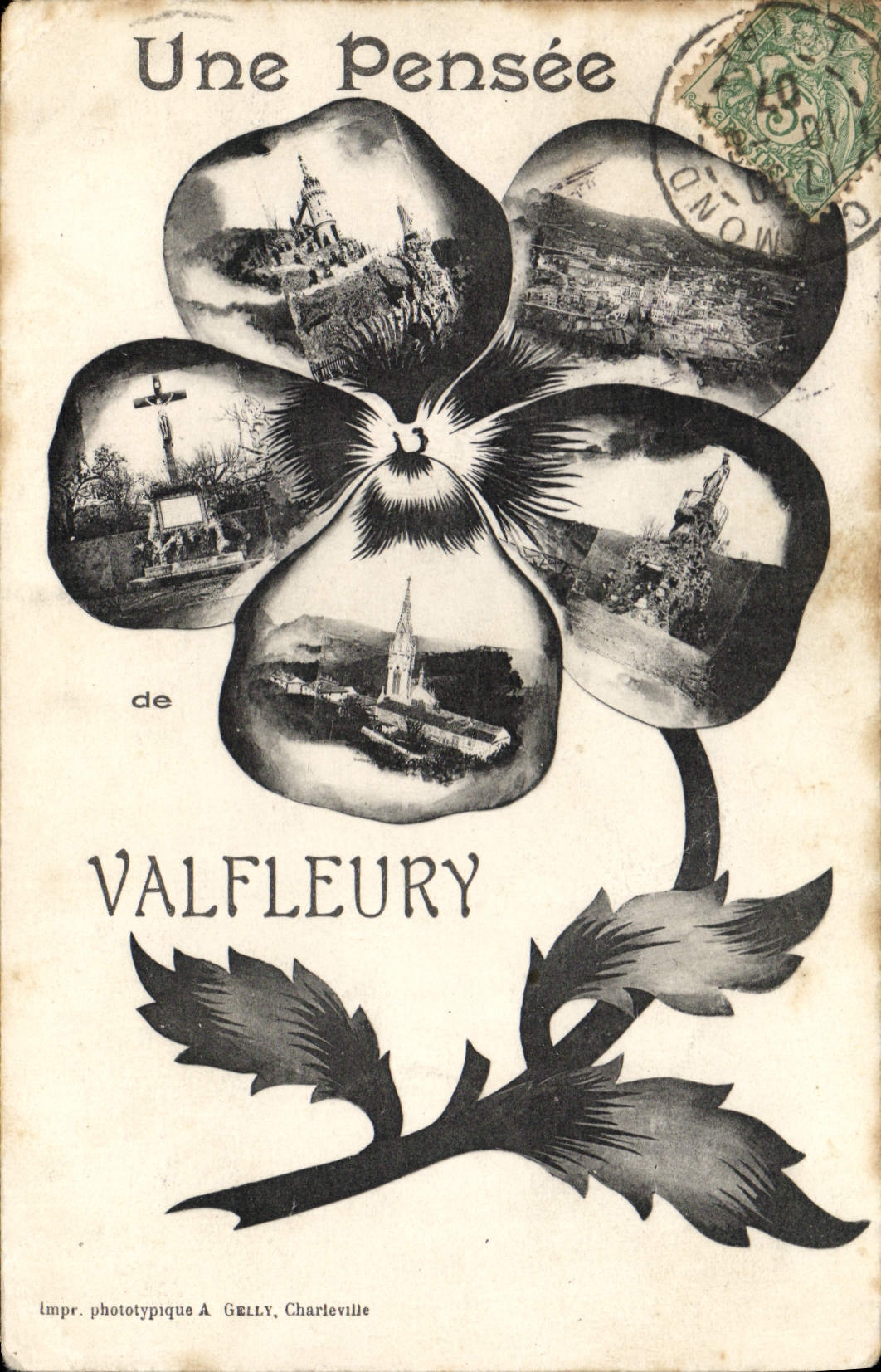 CPA Fantaisie Fleurs Pensee de Valfleury 