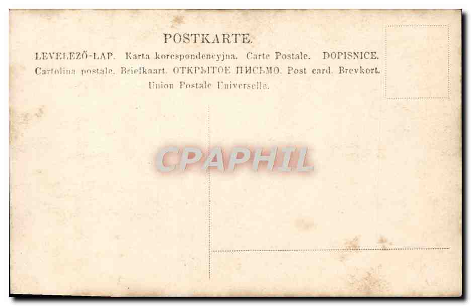 Jeune femme en chapeau — château et fleurs — série 1155/56 — Reverso