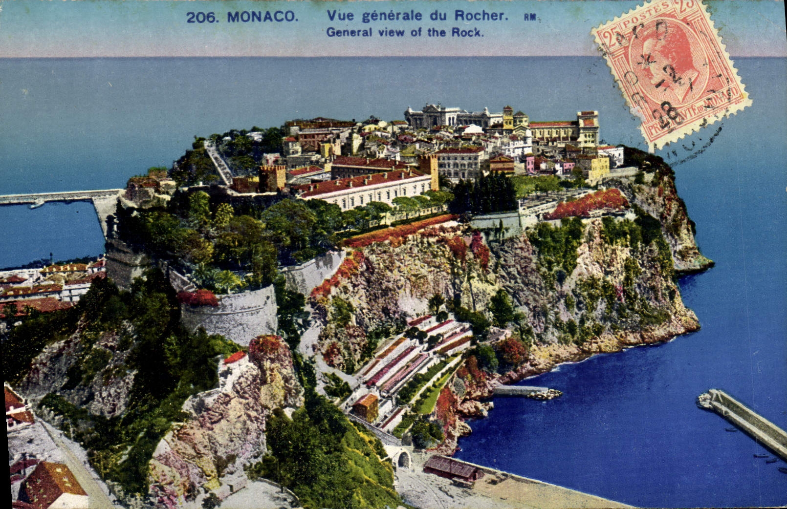CPA Monaco Vue generale du rocher