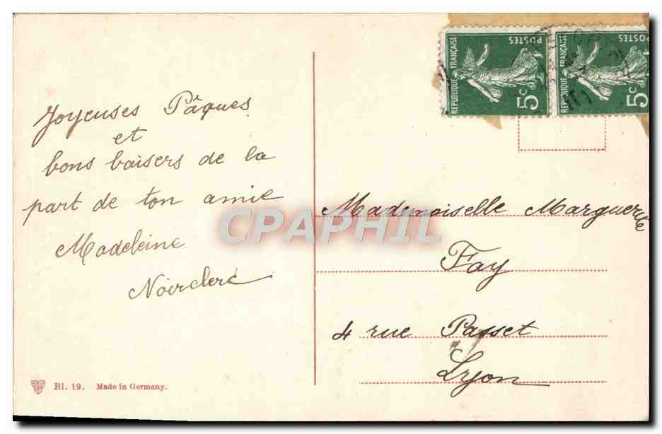 CPA Fantaisie Fleurs — Verso